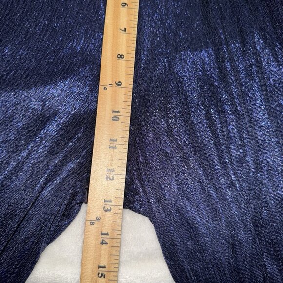 Johnny Was Jade Bristol Knit Wide Leg Pants Metallic Sapphire Size Small - Picture 4 of 5